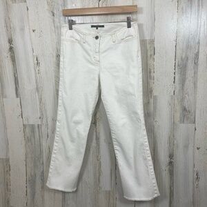 Theory Low Rise Jeans size 6 Y2K Style Raw Hem Band‎ White